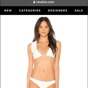 NWOT Frankies Bikinis Shea Top ribbed in White!!